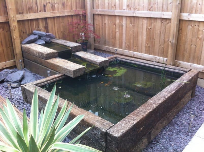 Pond Made From Sleepers Manna Gum Building And Garden Supplies